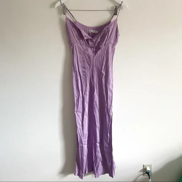 ZARA Blogger Favorite Satin Slip Dress - Picture 8 of 9